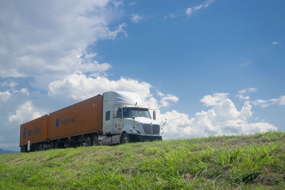 a truck on the grass