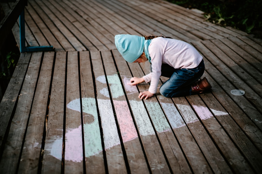 a person on a deck,