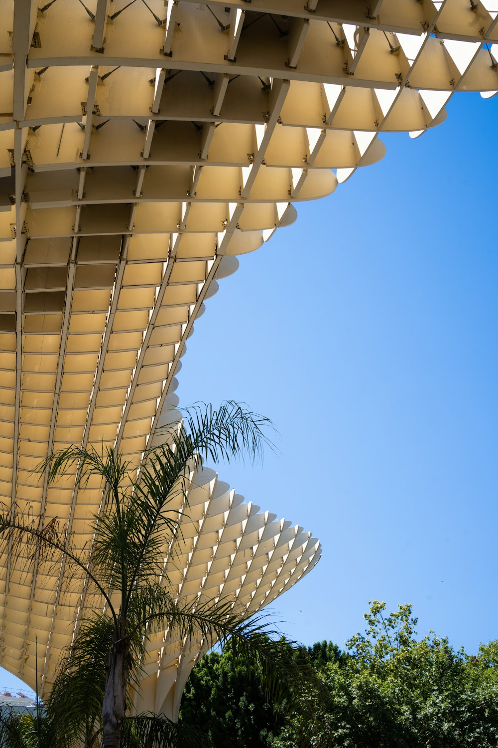 a tall building with trees in front of it