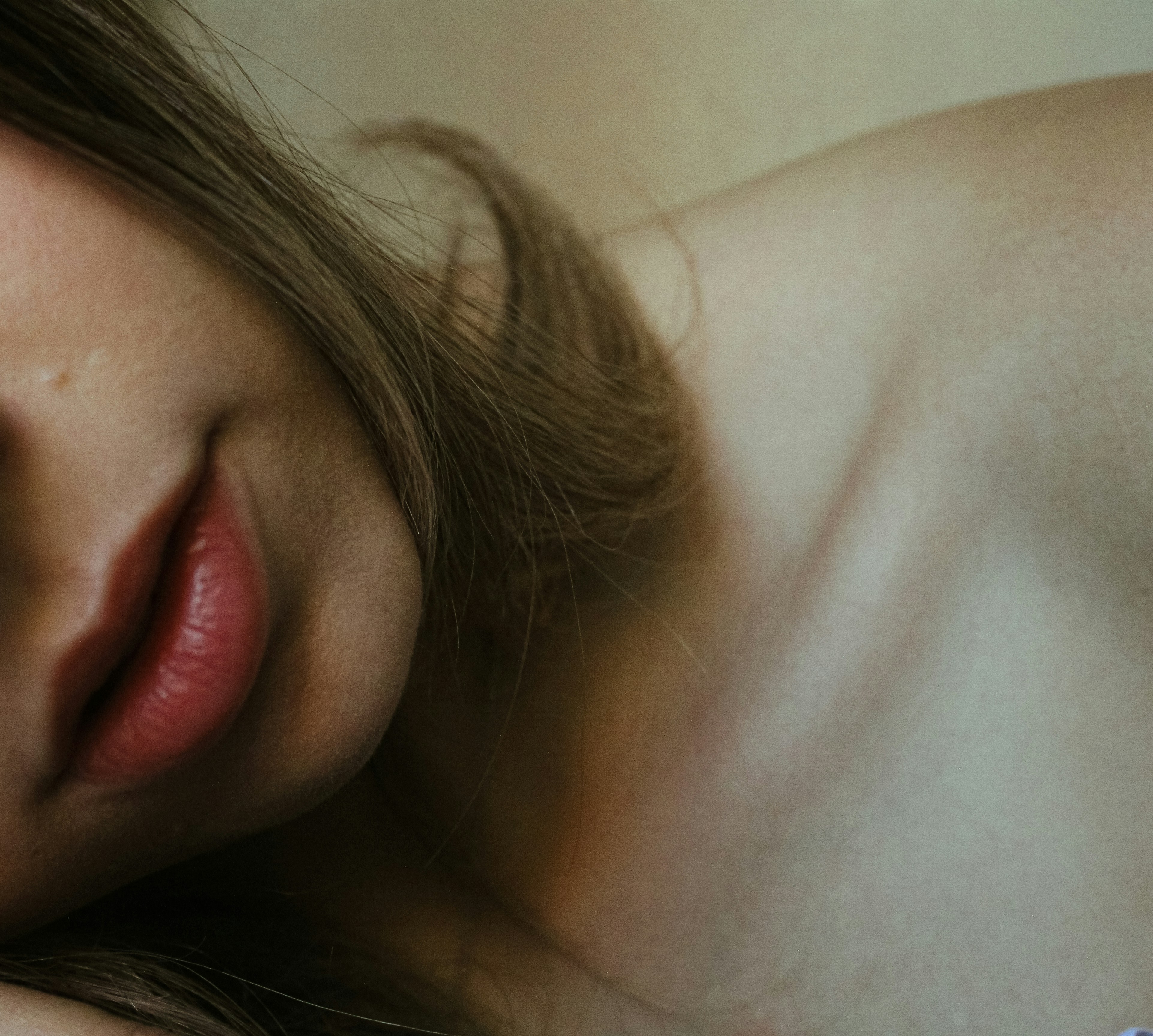 a woman with her mouth open