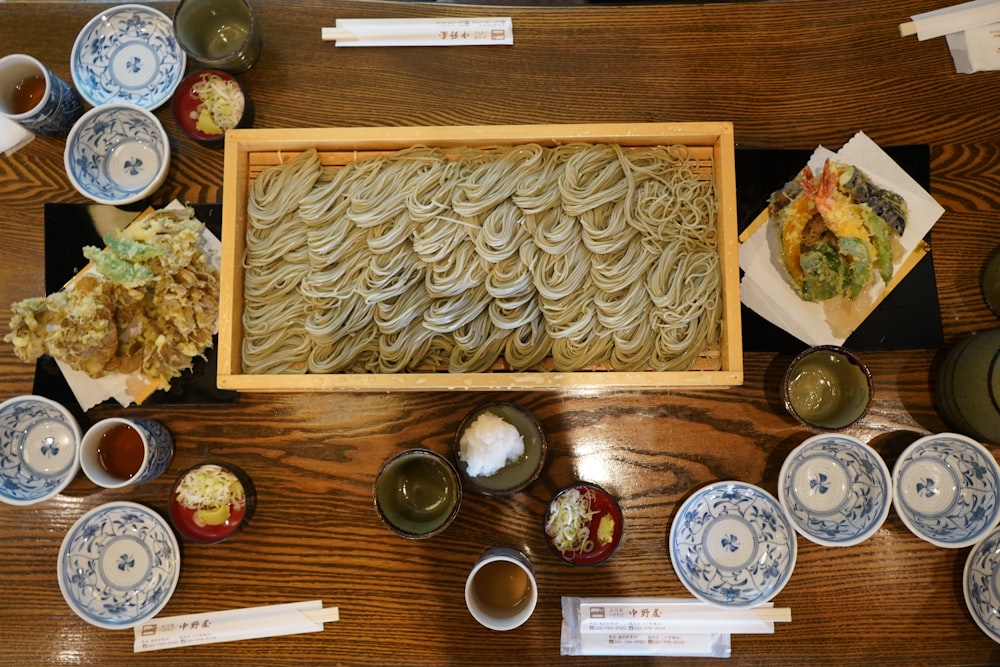 a table full of food