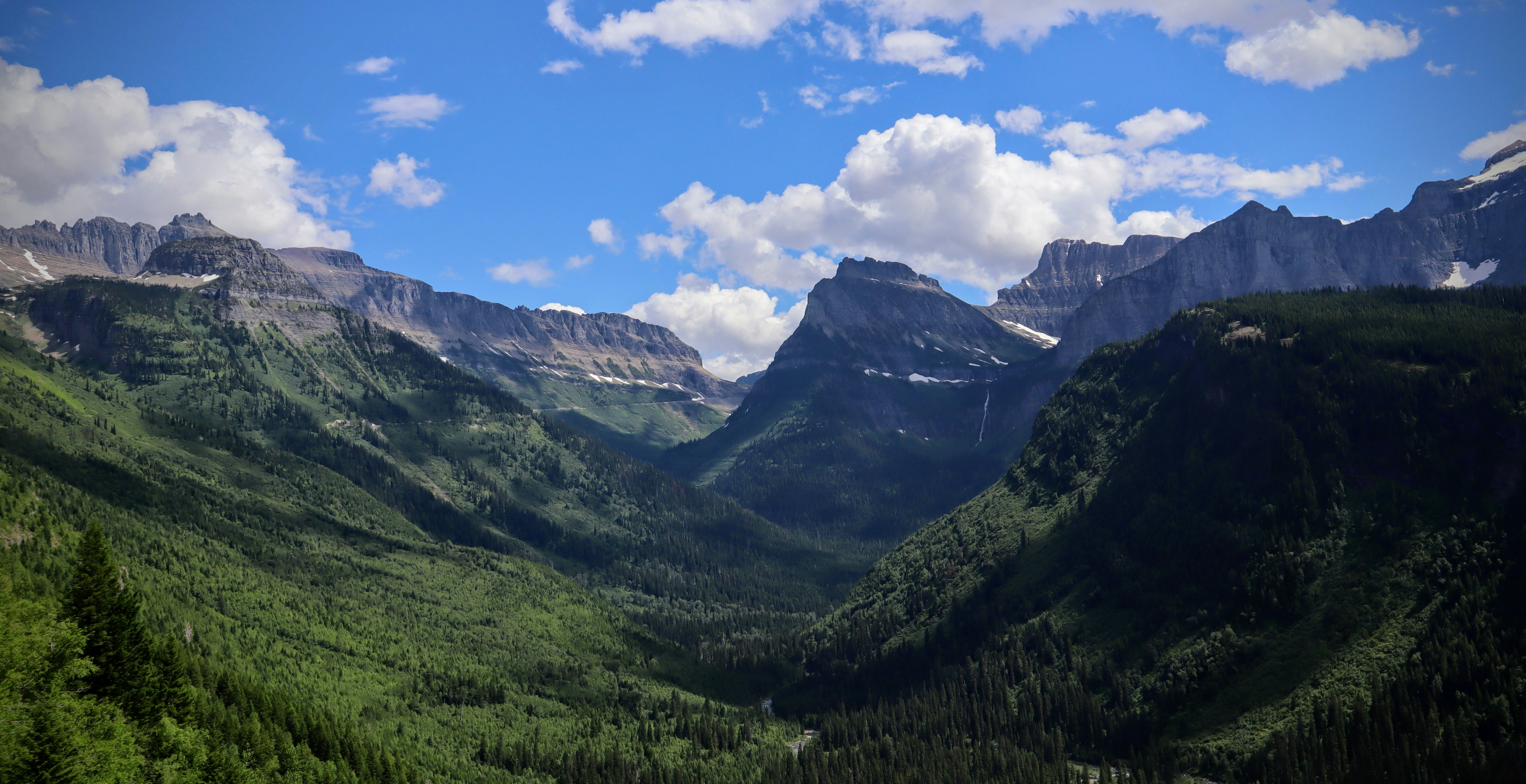 a valley between mountains