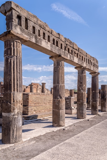 a large stone structure with columns