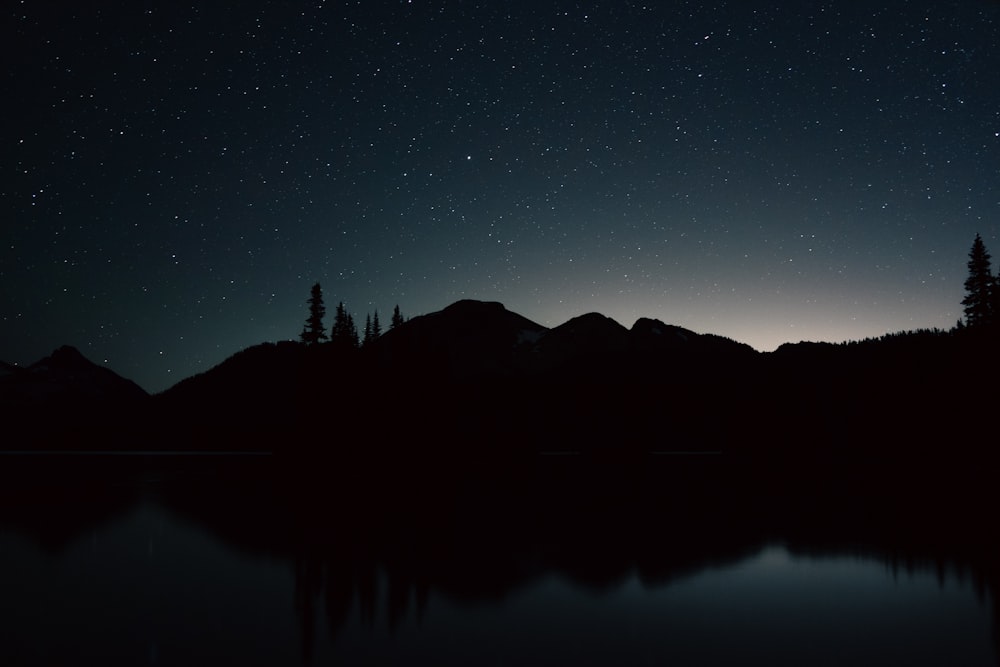 a lake at night