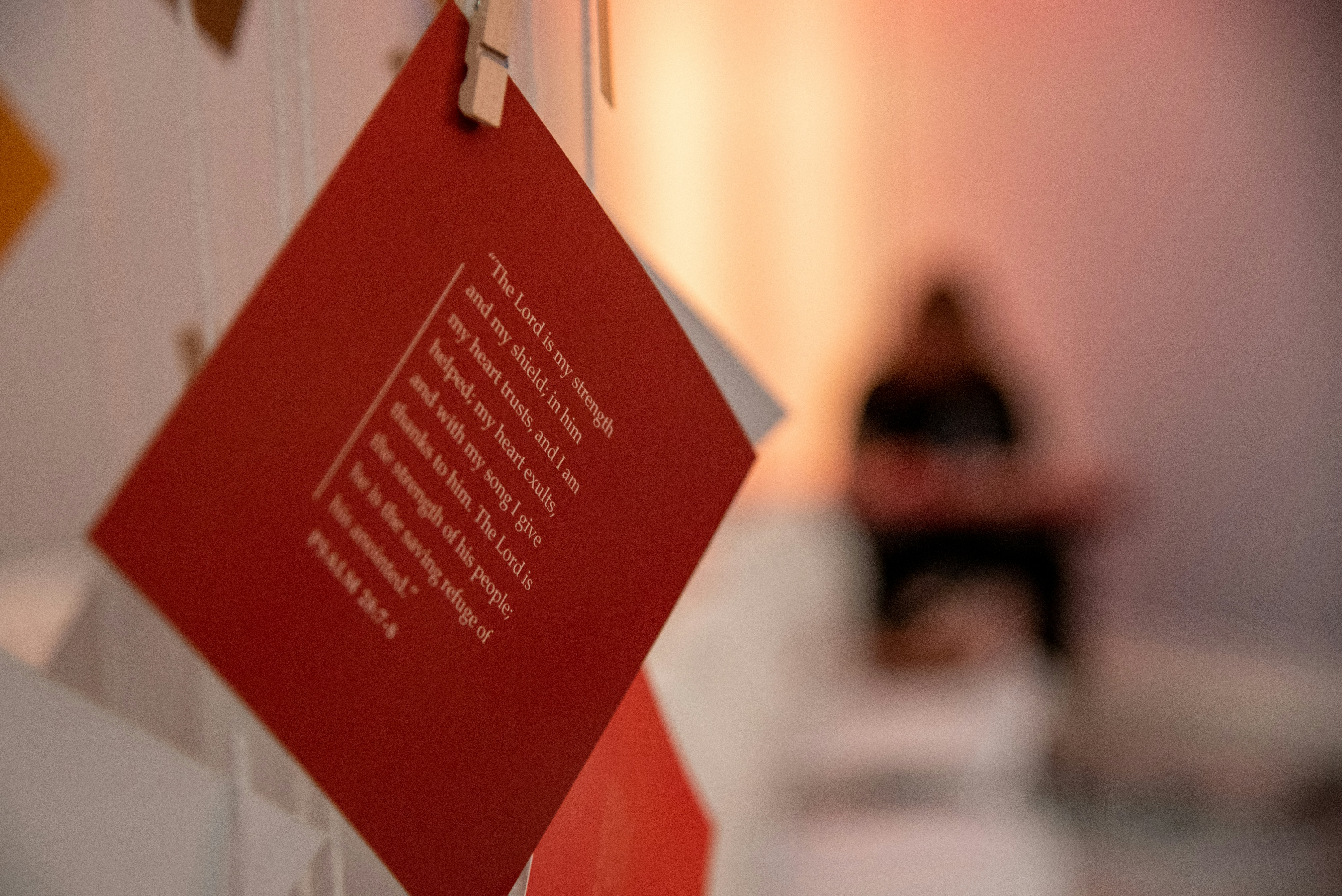 Eine Person, die ein rotes Buch hält