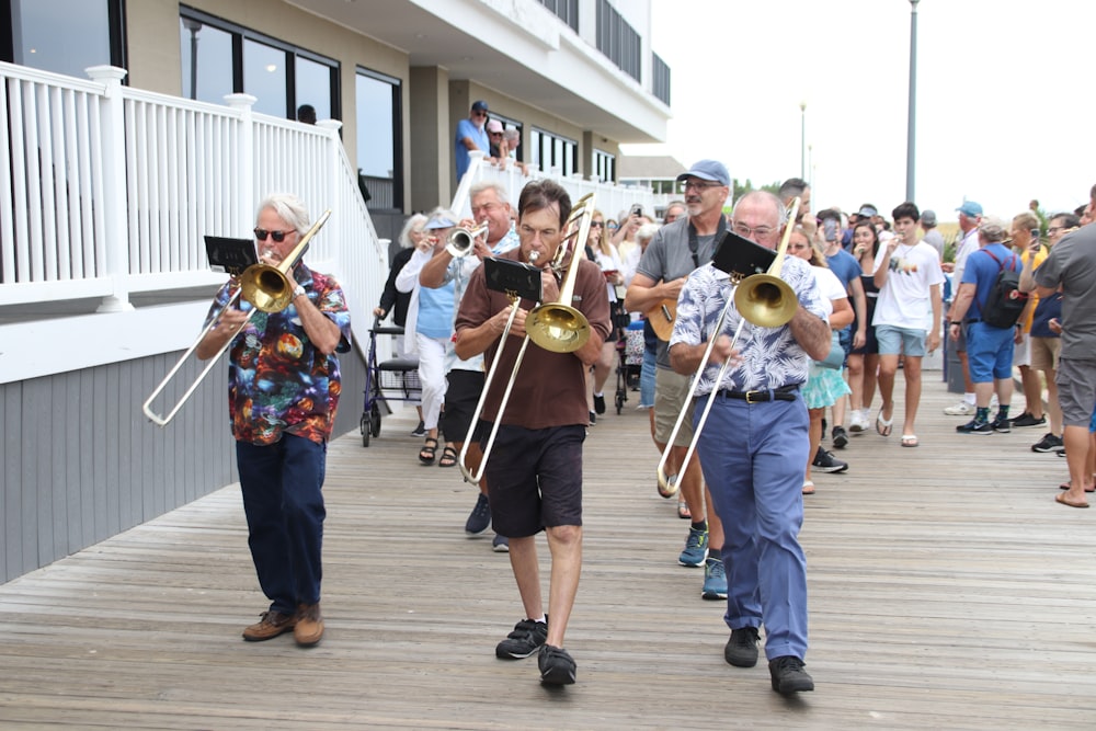 a group of people playing instruments