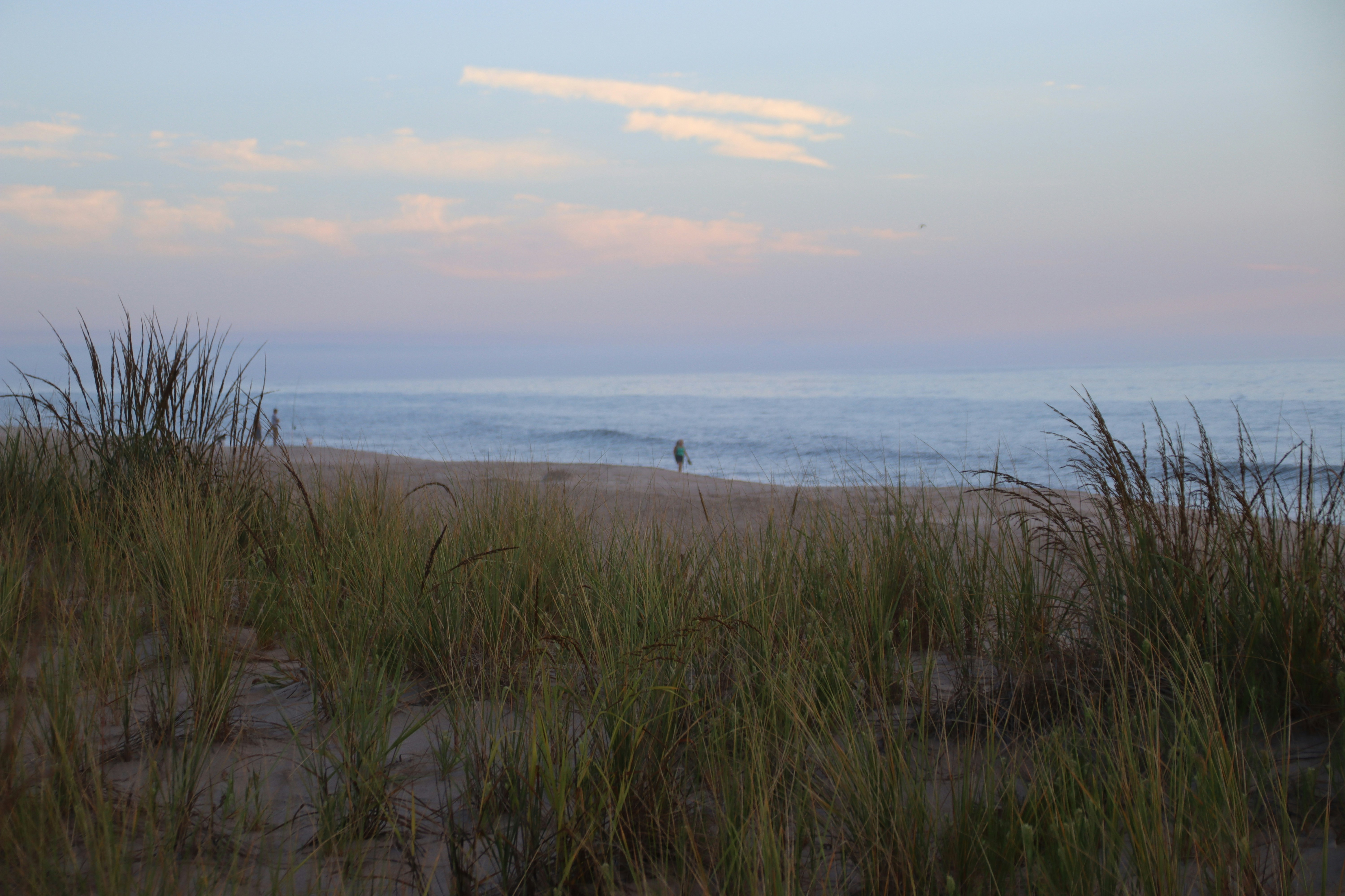 a person walking on a beach