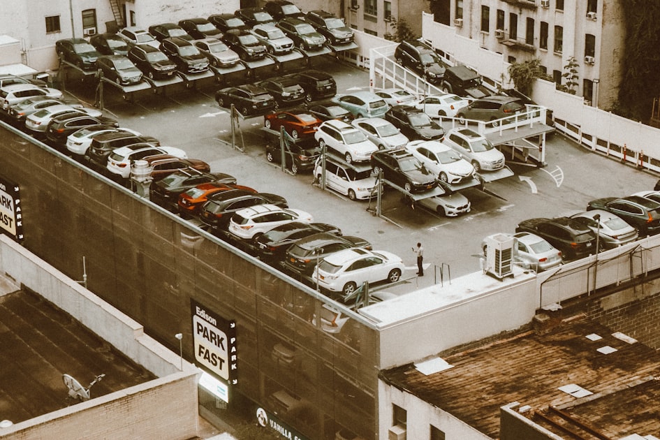 a parking lot full of cars