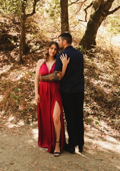 a man and woman posing for a picture