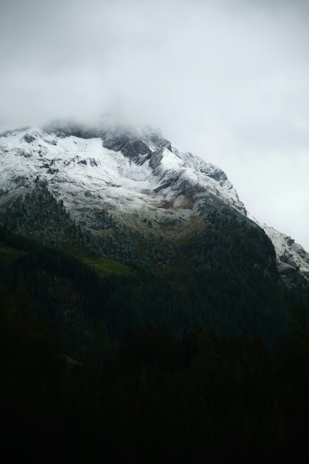 a mountain with snow