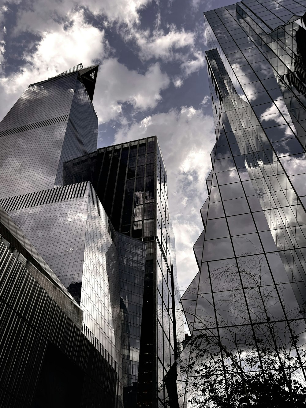 a few skyscrapers in a city