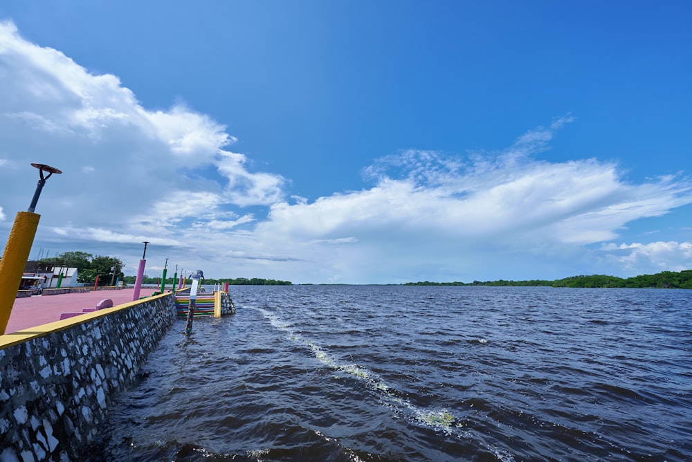 a body of water with a boat in it