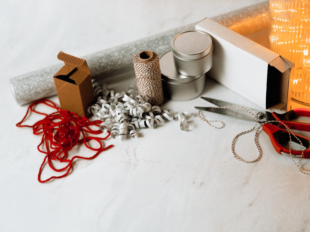 a group of objects on a table