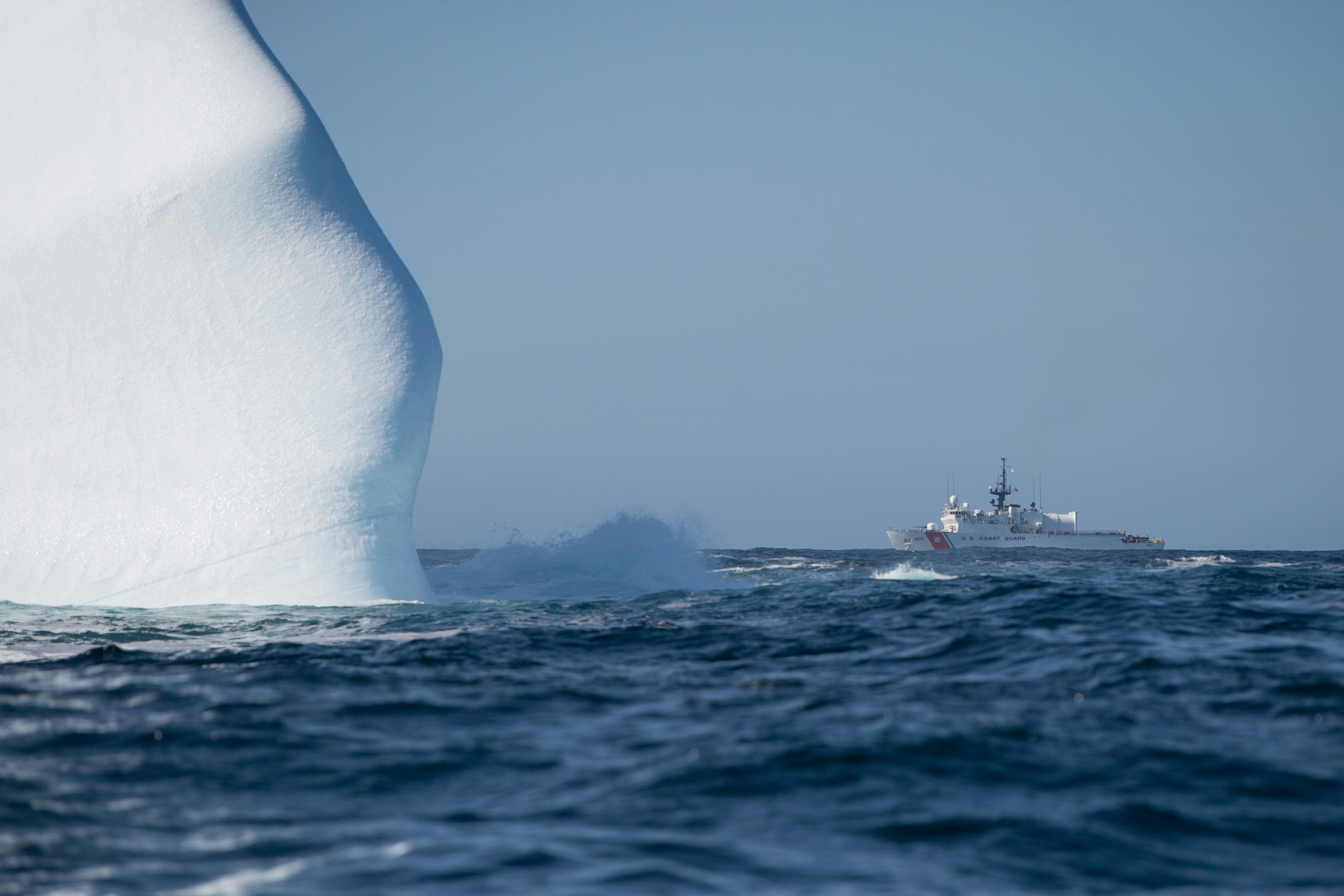 An iceberg is seen up close