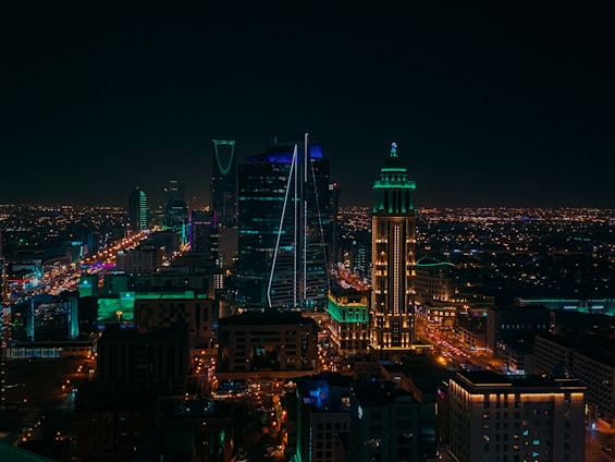 a city at night