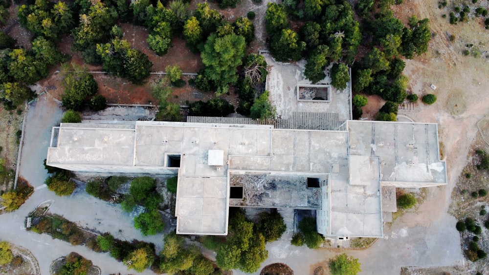 a high angle view of a building