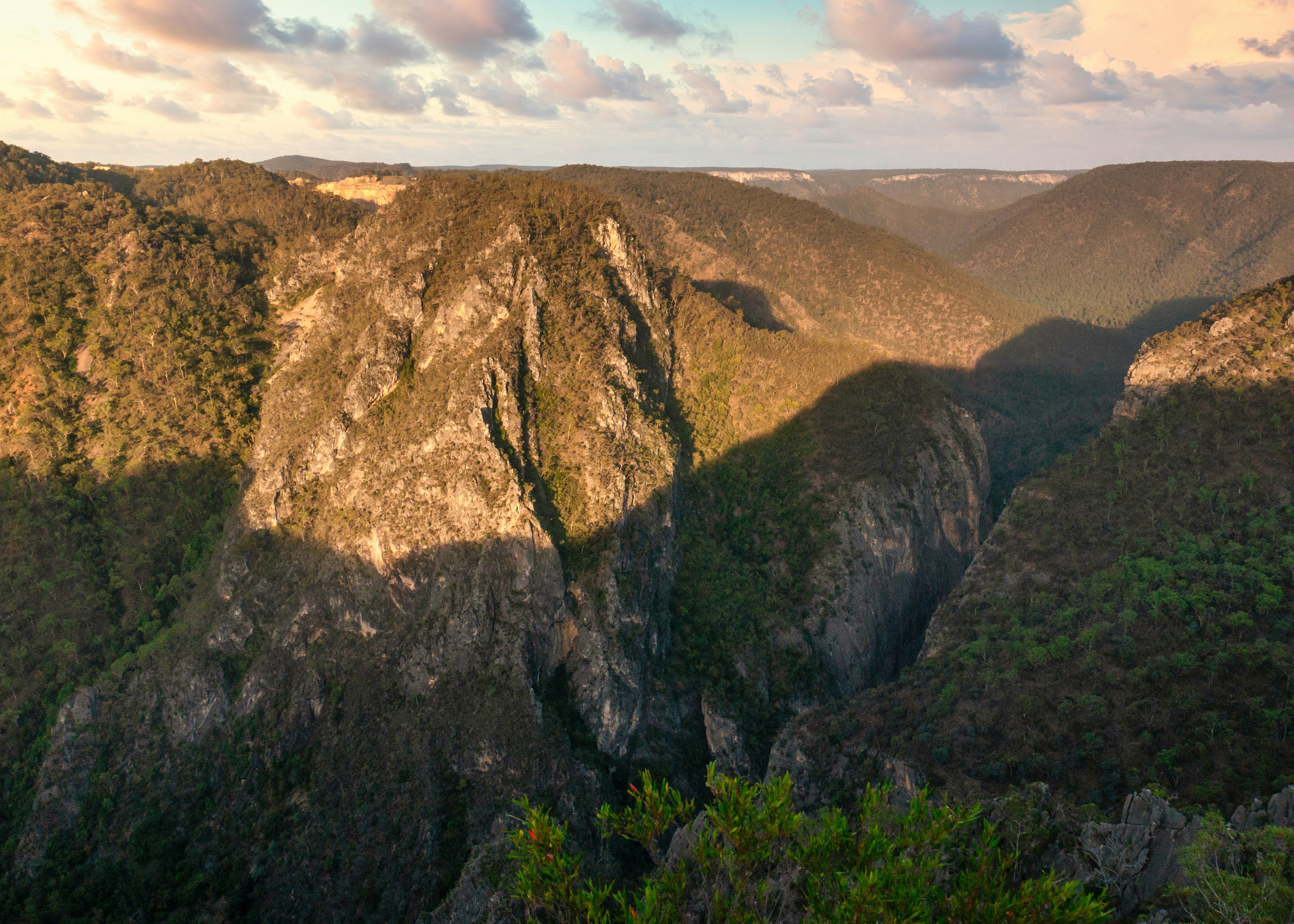 a canyon with a river running through it
