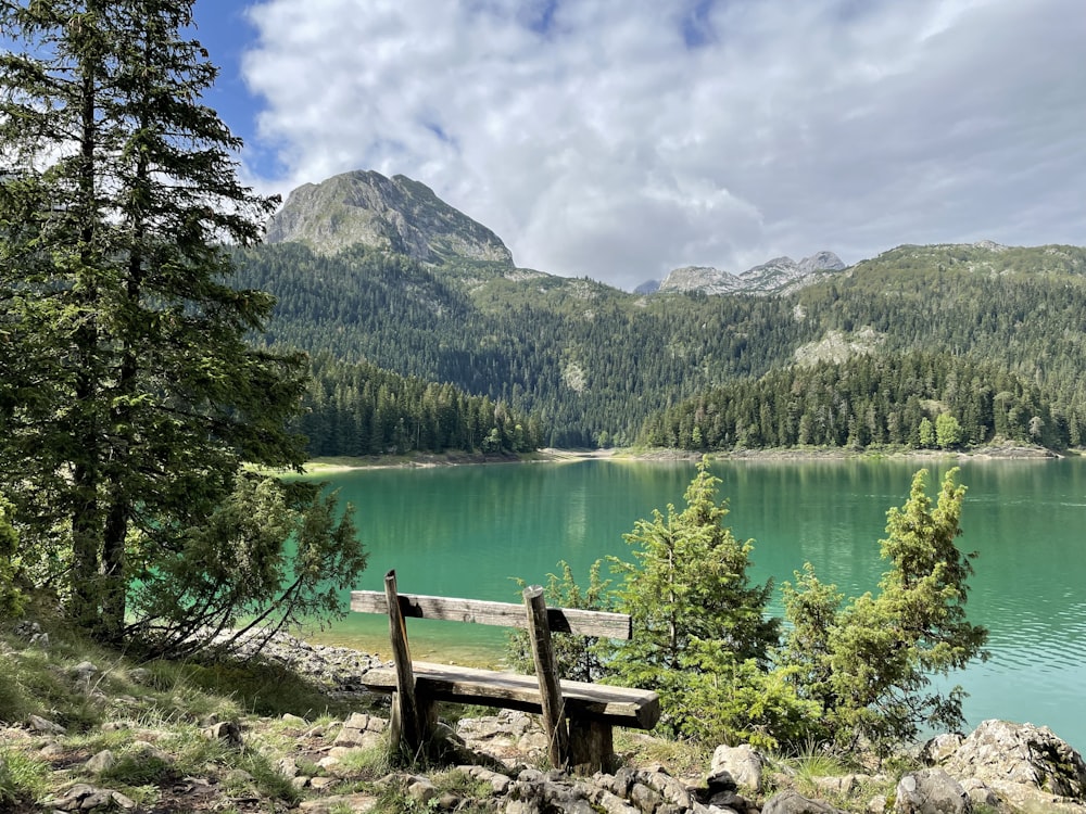 a bench overlooking a lake