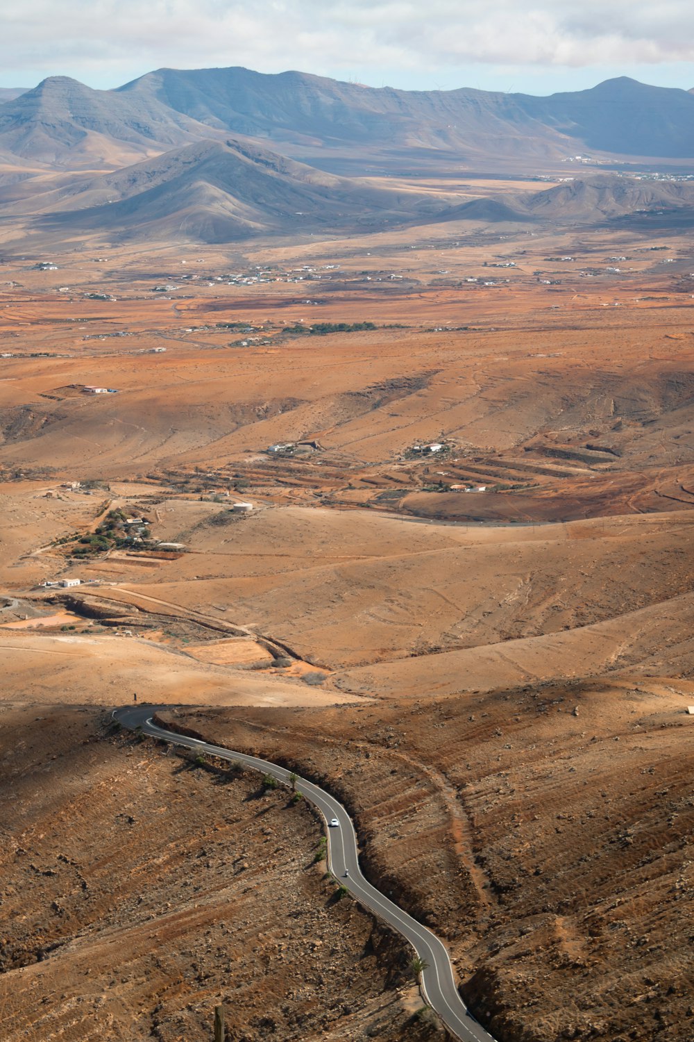 a long road in a valley