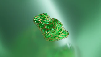 Abstract geometric shapes in deep green and gold tones symbolizing legal precision and trust.