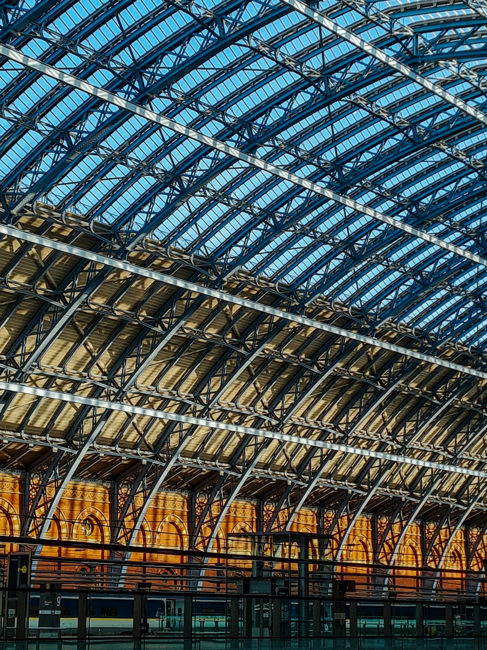 a large glass ceiling with many windows