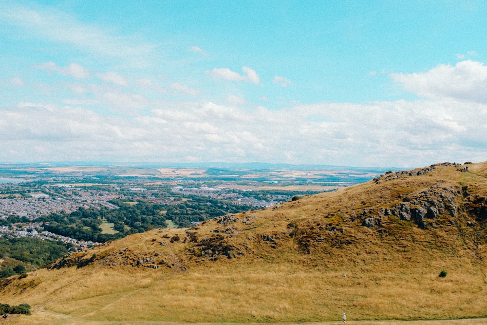 a landscape with hills and trees