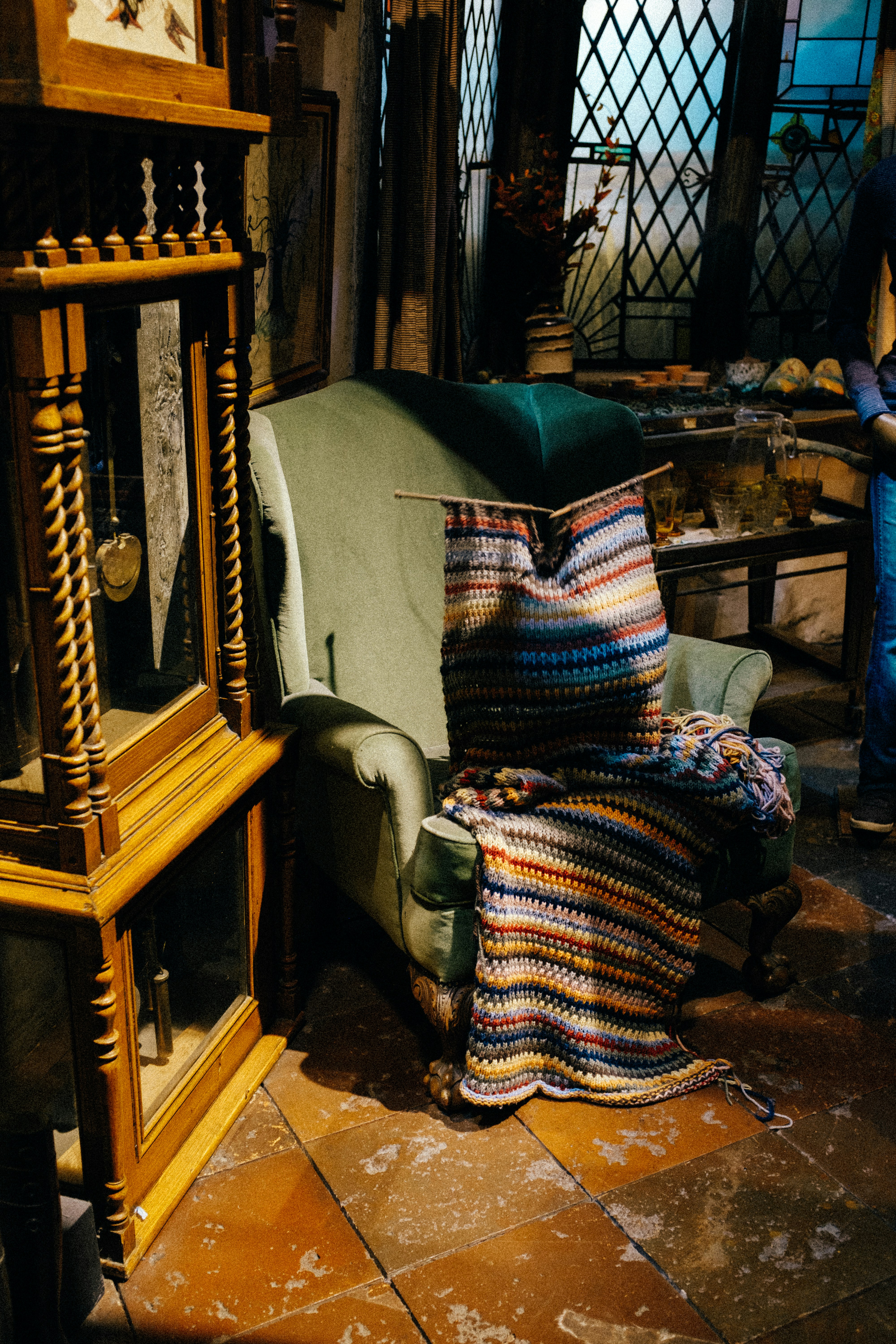 a couch with a blanket on it