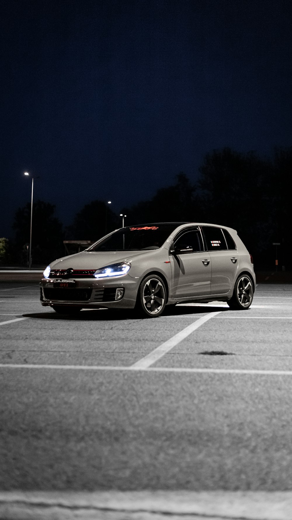 a car parked in a parking lot