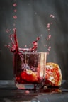a glass with water splashing