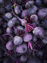a pile of purple beets