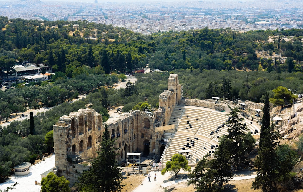 an aerial view of a city