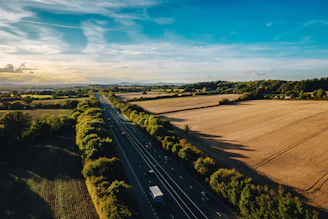 a highway with many cars on it