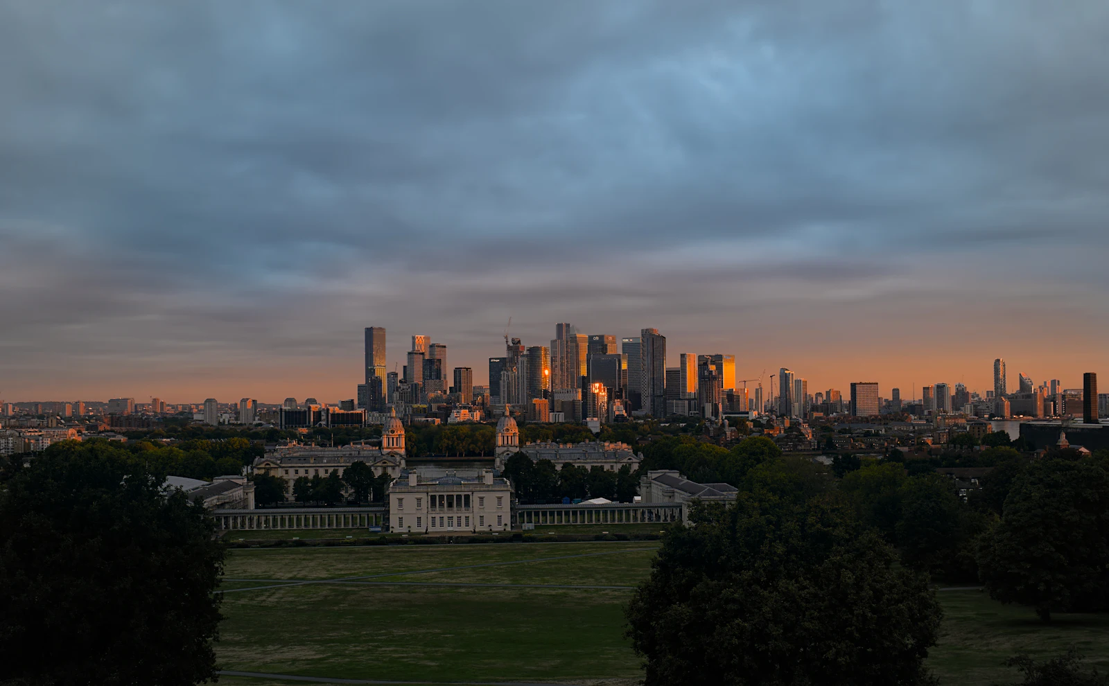 The Docklands skyline at dusk