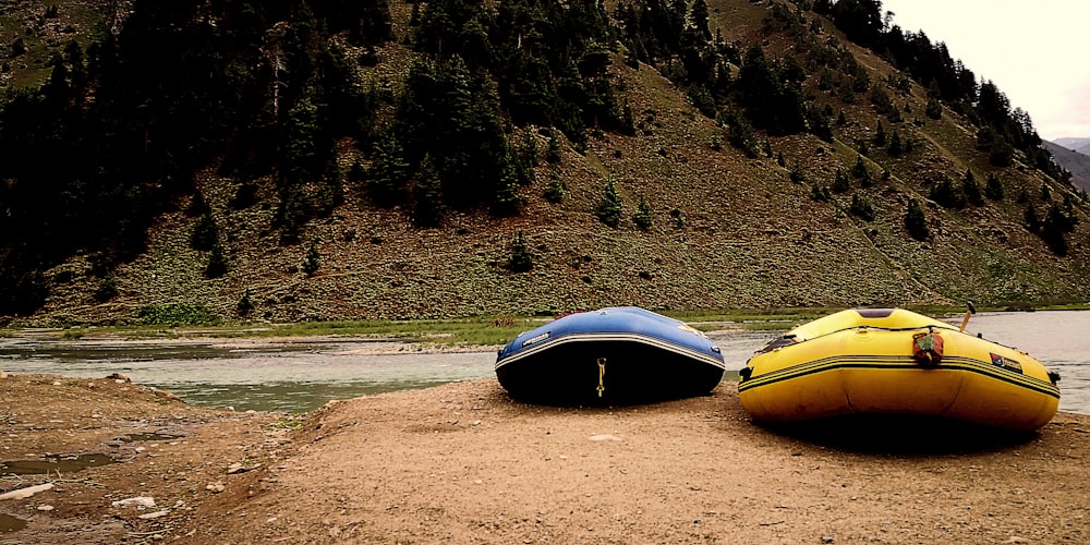 a group of boats on a beach