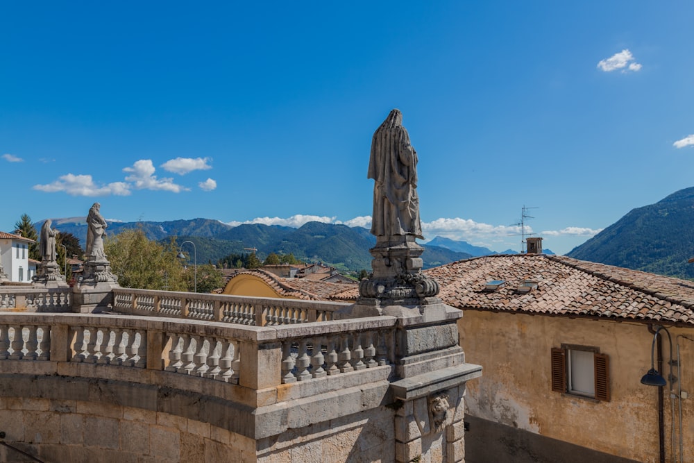 a statue on top of a building