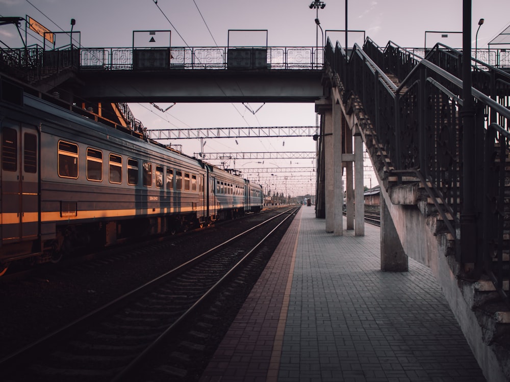 a train on the railway tracks