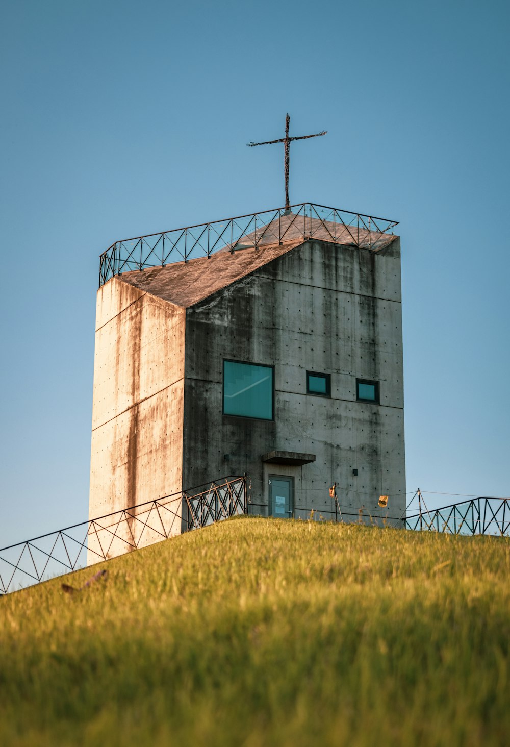 a building with a cross on top