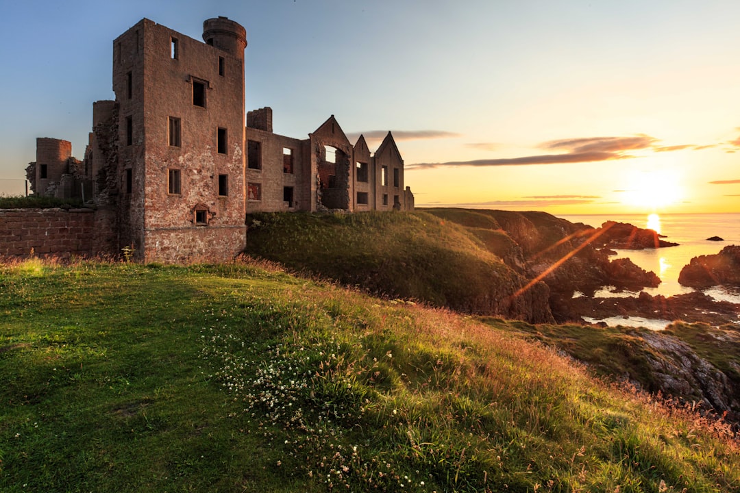 a castle on a hill, The ruined slains castle where bram stoker wrote the fabulous dracula stories