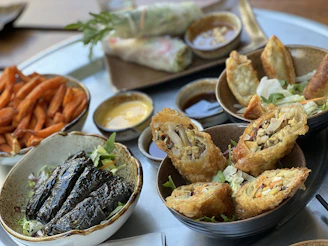 a table full of food