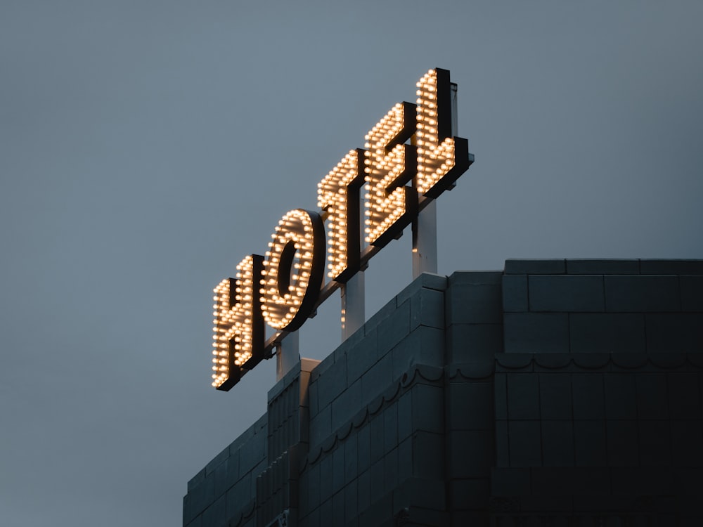 a large tower with a sign on top