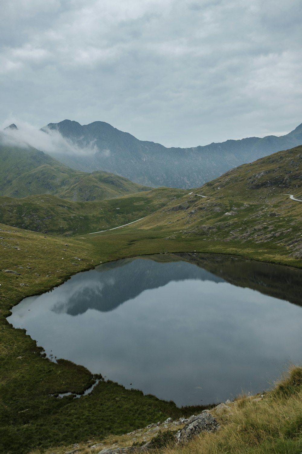 a lake in a valley