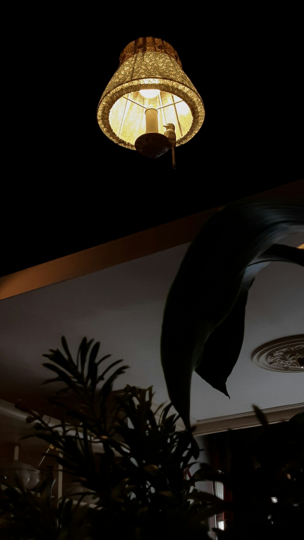 a lamp from a ceiling