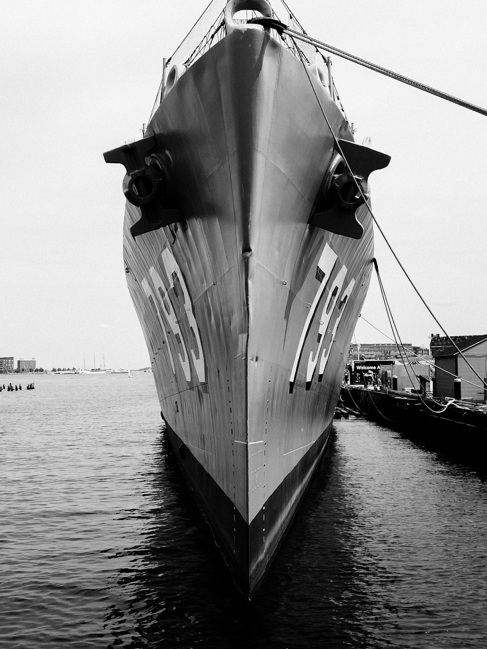 a large boat in the water