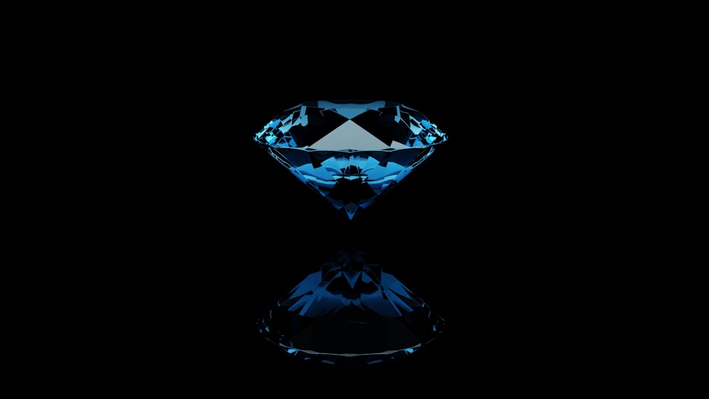 a blue and black diamond