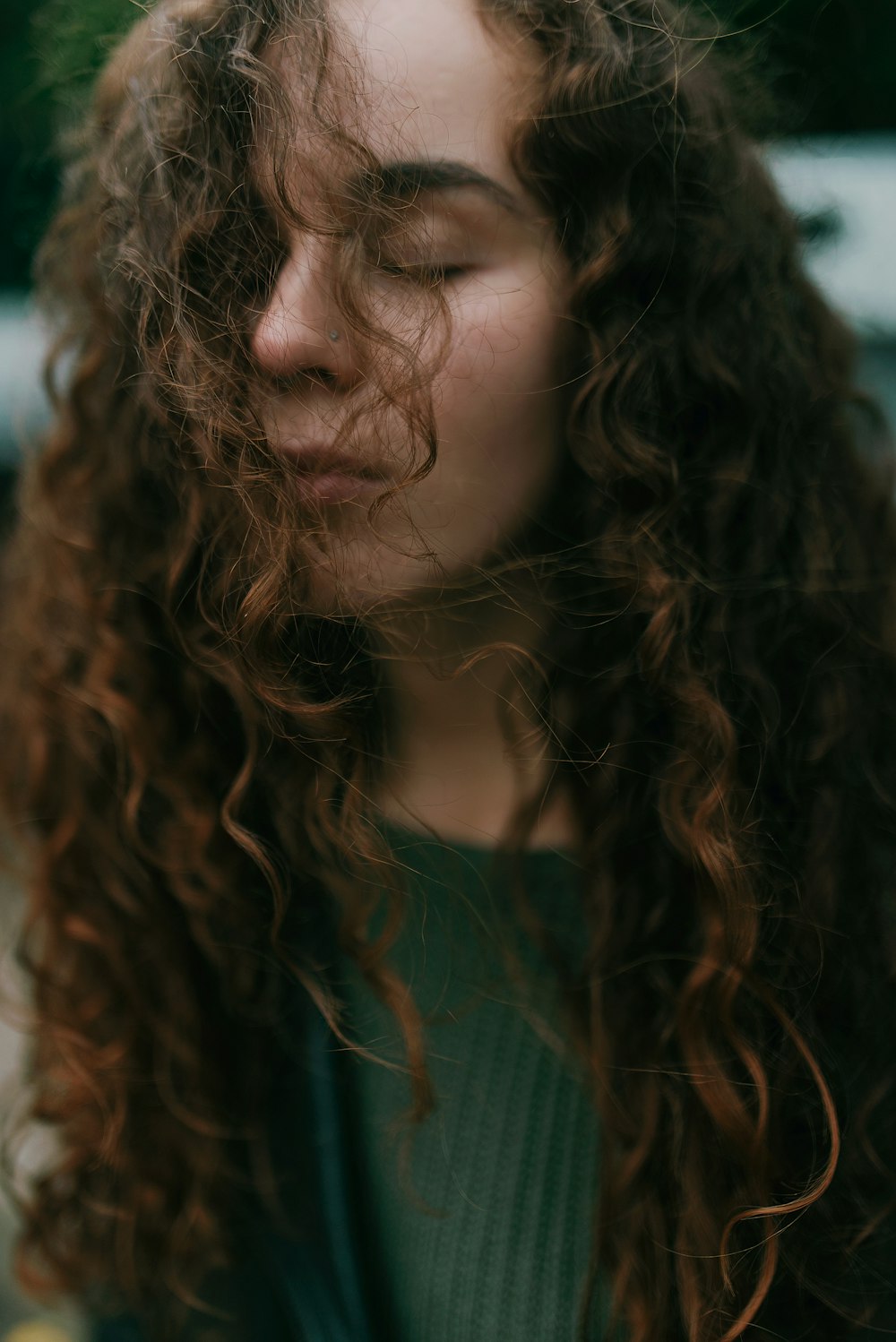 a woman with long hair