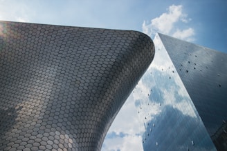 a close-up of some silos