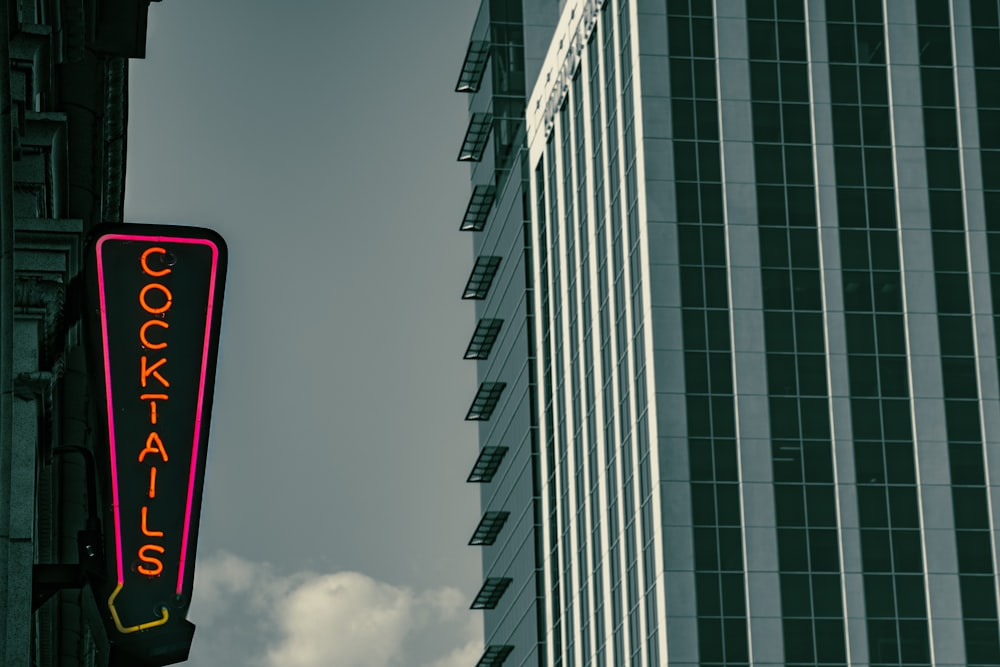 a tall building with a sign on it