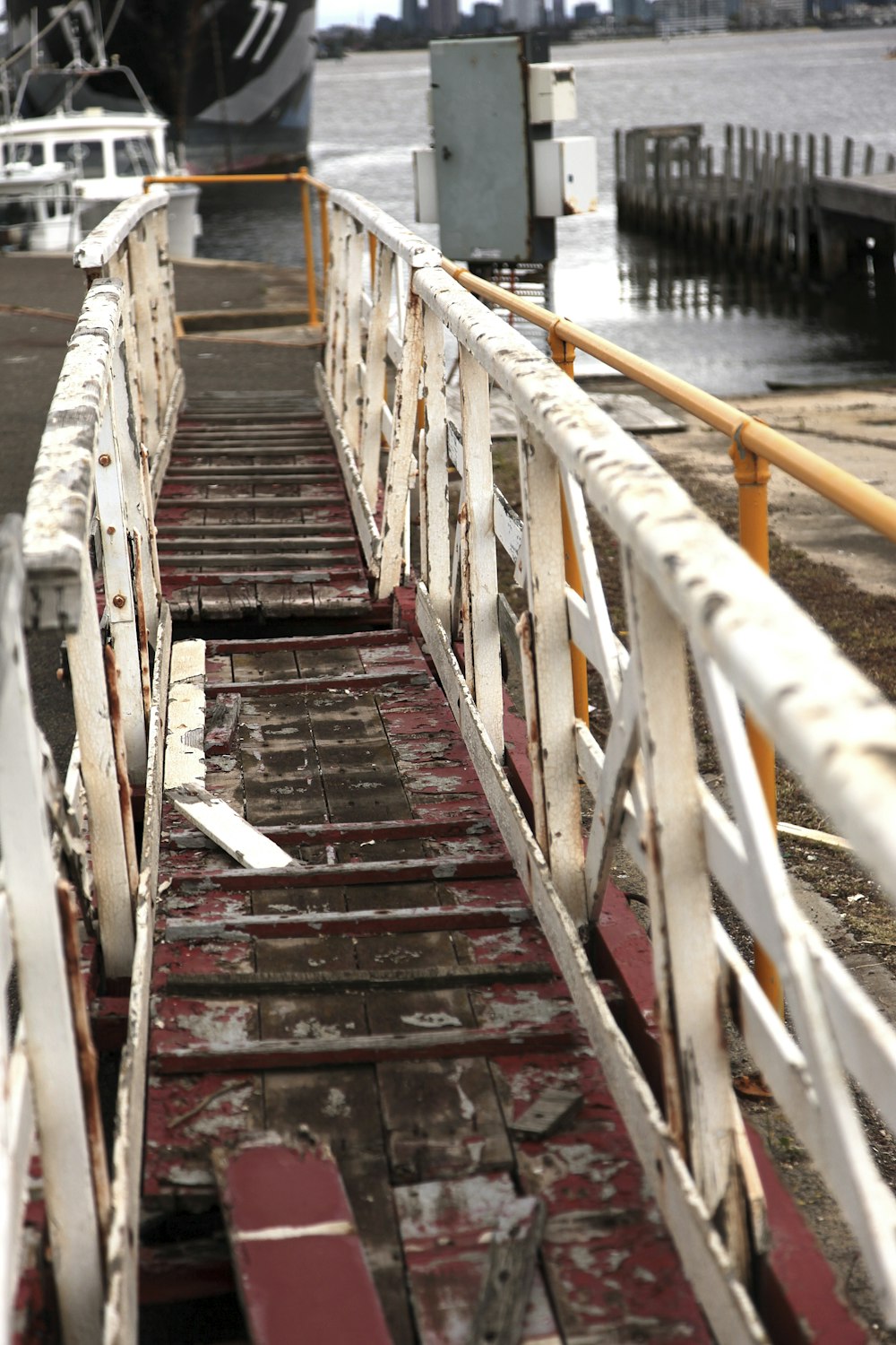 a set of stairs leading to a dock