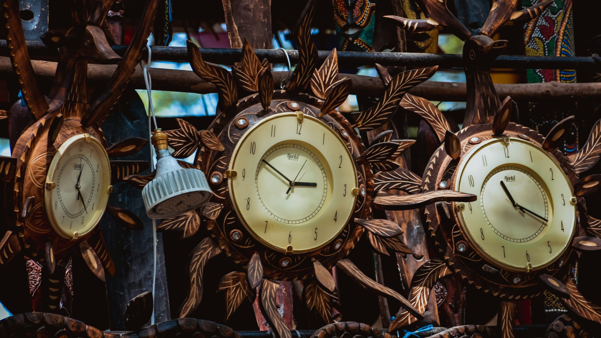 a large clock mounted to the side