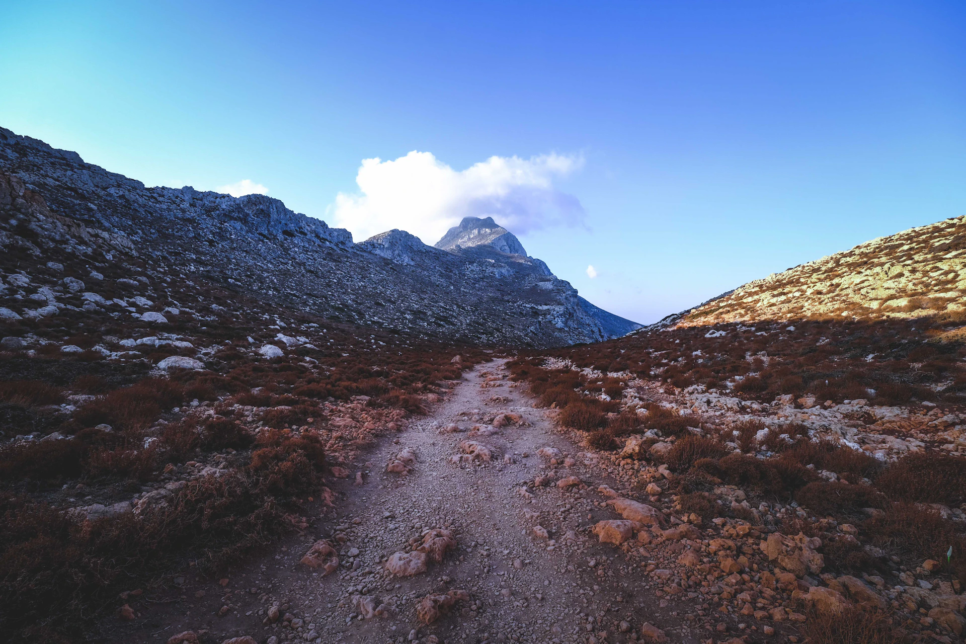 a dirt road in the mountains
